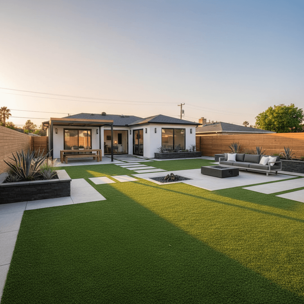 Sustainable artificial turf landscaping project